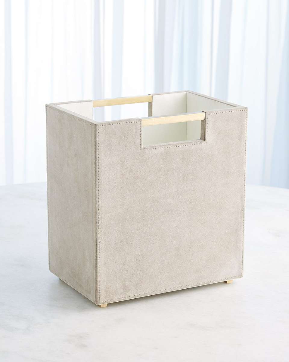 Posh Suede Wastebasket